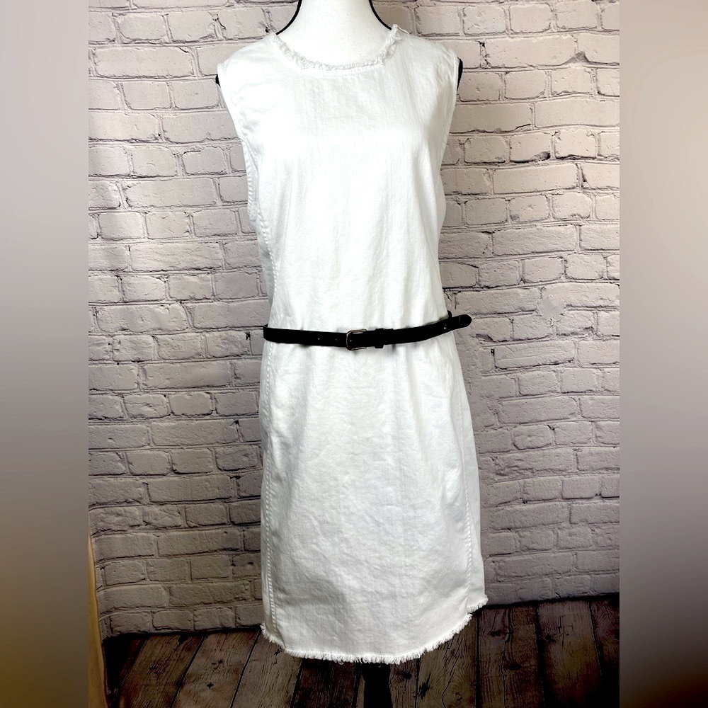 Ralph Lauren White Denim Dress with belt, size 14